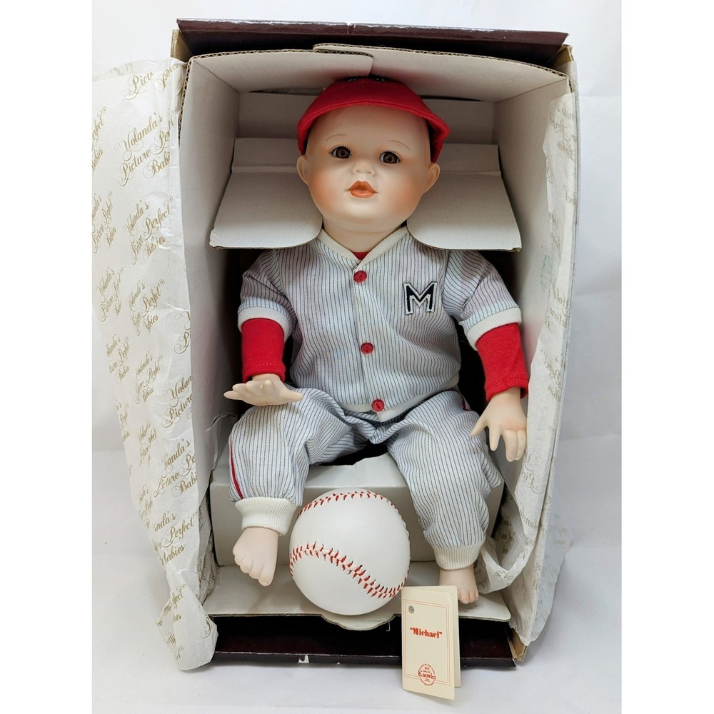 1990 Knowles Yolanda's Picture Perfect Babies Michael Porcelain Doll With COA